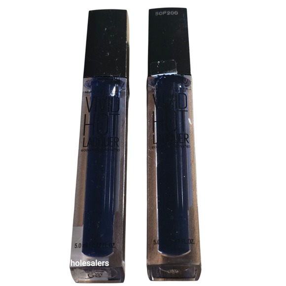 Maybelline Vivid Hot Lacquer Blue 80 Major Lip Gloss Beauty Makeup (2 Bottles) - Picture 1 of 4